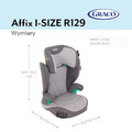 Graco Affix i-Size Car Seat, Iron, 100−150 cm/ 3.5 -12y