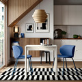 KRYLBO/TONSTAD Table and 2 chairs, off-white/Tonerud blue, 80/120x70 cm