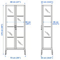 MILSBO Glass-door cabinet, white, 73x175 cm