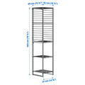 JOSTEIN Shelving unit with grid, in/outdoor/wire white, 42x40x180 cm