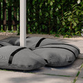 HÖGÖN / IGGÖN Parasol, hanging with base, grey/dark grey, 270 cm