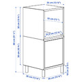 EKET Cabinet combination with legs, white dark grey/wood, 35x35x80 cm