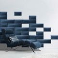 Upholstered Wall Panel Rectangle Stegu Mollis 30x15cm, navy blue