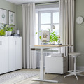 MITTZON Desk sit/stand, electric birch veneer/white, 160x80 cm