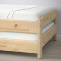 UTÅKER Stackable bed with 2 mattresses, pine/Åfjäll firm, 80x200 cm
