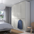 PAX / FARDAL Wardrobe, white/high-gloss light grey, 200x60x236 cm