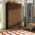 BESTÅ Storage combination with doors, black-brown/Lappviken walnut effect, 120x42x193 cm