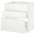 METOD Base cab f sink+3 fronts/2 drawers, white Maximera, Voxtorp white matt white, 80x60x80 cm