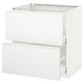 METOD / MAXIMERA Base cb 2 fronts/2 high drawers, white, Voxtorp matt white white, 80x60 cm