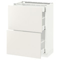 METOD / MAXIMERA Base cab with 2 fronts/3 drawers, white, Veddinge white, 60x37 cm