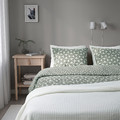 ÄNGSNEJLIKA Duvet cover and 2 pillowcases, grey/green, 200x200/50x60 cm