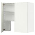 METOD Wall cb f extr hood w shlf/door, white/Vallstena white, 80x80 cm