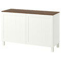 BESTÅ Storage combination with doors, white/Pipmakare white, 120x42x75 cm