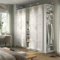 PAX / BERGSBO Wardrobe combination, white white/white, 255x60x236 cm