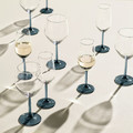 RÖDRÄKA Champagne glass, blue-grey/clear glass, 25 cl