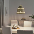 TORARED / HAVSDJUP Pendant lamp, handmade sedge/black, 36 cm