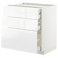 METOD/MAXIMERA Base cb 3 frnts/2 low/1 md/1 hi drw, white, Voxtorp high-gloss white, 80x60 cm