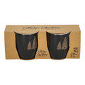 Set of 2 Mugs 150ml Christmas Trees, grey