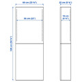 BESTÅ Wall cabinet with 2 doors, black-brown Hedeviken/dark brown stained oak veneer, 60x22x128 cm