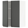METOD Wall cabinet with shelves/2 doors, white/Voxtorp dark grey, 60x80 cm