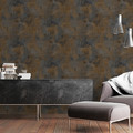 GoodHome Vinyl Wallpaper on Fleece Fuch, dark blue