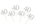 Birthday Picks 40 6pcs, gold