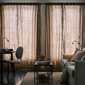 DYTÅG Curtains, 1 pair, dark beige, 145x300 cm
