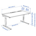MITTZON Desk, black stained ash veneer/black, 140x80 cm