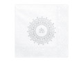 Paper Napkin IHS Holy Communion 33x33cm 20pcs, silver