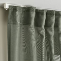 STENFRÖ Sheer curtains, 1 pair, green/with heading tape, 145x300 cm