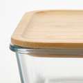 IKEA 365+ Food container with lid, large rectangular/glass bamboo, 3.1 l