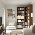 BILLY Bookcase corner comb w ext units, brown walnut effect, 136/136x28x237 cm