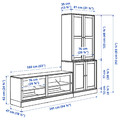 HAVSTA TV storage combination/glass doors, white, 241x47x212 cm