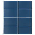 MEHAMN Pair of sliding doors, aluminium/double sided blue, 200x236 cm