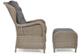 Outdoor Armchair with Footstool SONATA, grey