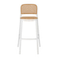 Bar Stool with Backrest Antonio, white