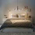 STORSLINGA LED chandelier, 8-armed, black/white, 70x29 cm