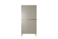 Wardrobe Nicole with Drawer Unit 100 cm, cashmere, gold legs