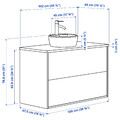 TÄNNFORSEN / TÖRNVIKEN Wash-stnd w drawers/wash-basin/tap, light grey/white marble effect, 102x49x79 cm
