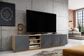 TV Cabinet Asha with Shelves 200 cm, artisan/rivier stone mat