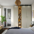 PAX / FORSAND Wardrobe combination, grey-beige grey-beige/oak effect, 185x60x236 cm