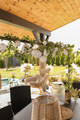Metal Over Table Hanging Decoration Display Rod BRO, white