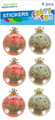 Metallic Christmas Bauble Stickers, 6 pcs
