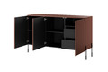 Three-Door Cabinet with Drawers Sonatia 150cm, burgundy