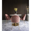 Velvet Dining Chair with Metal Legs, pink/gold