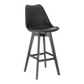 Bar Stool Norden, wood black high PP, black