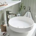 LERSJÖN Countertop wash-basin w water trap, white, 38x14 cm