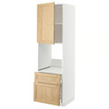 METOD / MAXIMERA Hi cab f ov w dr/2 frnt/1 m/1 h drw, white/Forsbacka oak, 60x60x200 cm