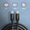 AXAGON USB Cable BUCM-CM15AB cable PD 60 W USB-C USB-C, 1.5m