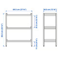 EKENABBEN Open shelving unit, aspen/white, 70x34x86 cm